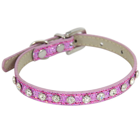 1.0 x 35cm Glitter Diamond Cat Neck Collar Decorative Supplies, Color: Diamond Pink