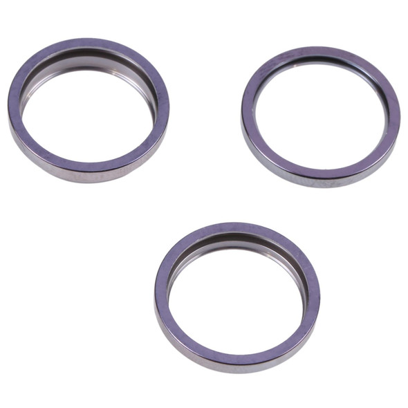 iPhone 14 Pro Max 3PCS Rear Camera Glass Lens Metal Outside Protector Hoop Ring (Deep Purple)