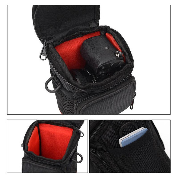 Universal Mini Digital Cloth Camera Bag with Strap, Size: 115 x 105 x 155mm(Black)