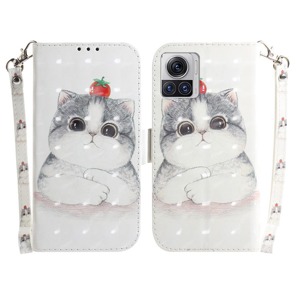 Motorola Moto X30 Pro 5G/Edge 30 Ultra 5G 3D Colored Horizontal Flip Leather Phone Case(Cute Cat)