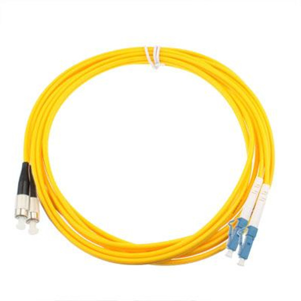 LC-FC Dual-Core Single Mode Fiber Optic Jumper,Length: 3m