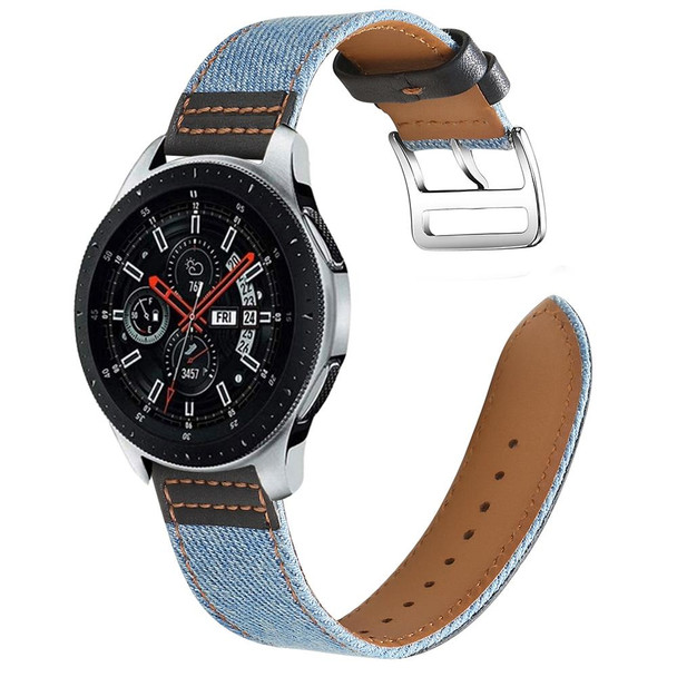 22mm Denim Leatherette Watch Band(Black B)