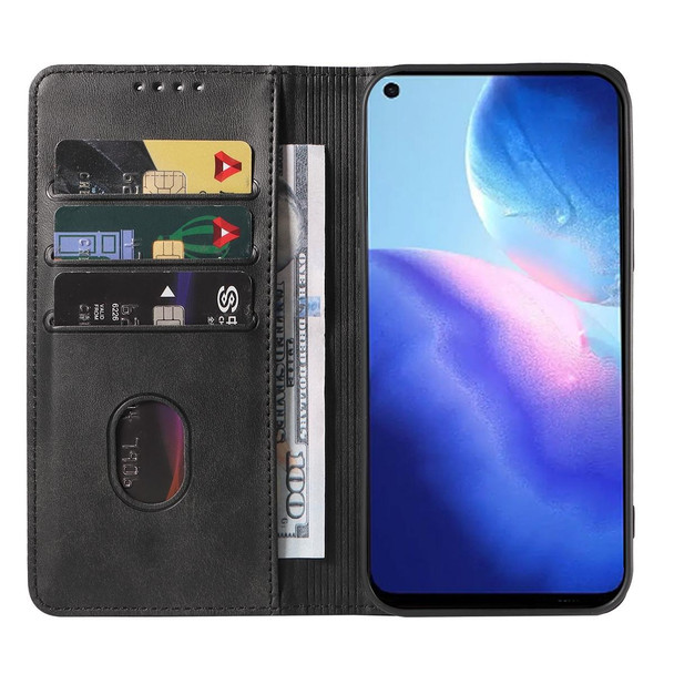 OPPO Reno5 4G Magnetic Closure Leather Phone Case(Black)