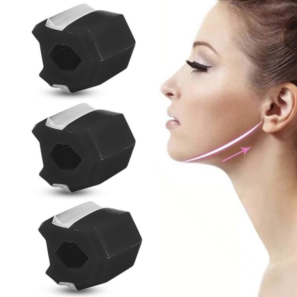 3PCS 6th Generation Masseter Ball Mandibular Trainer Facial Muscle Trainer Silicone Face-Lifting Device(Black)