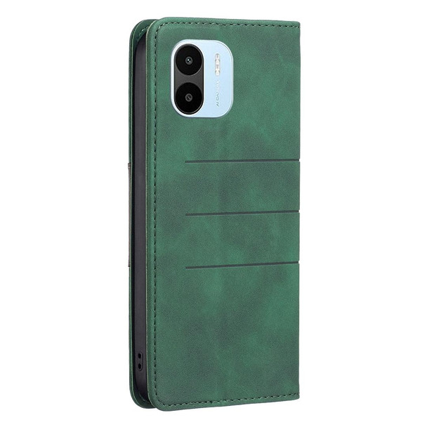 Xiaomi Redmi A1 BF10 Color Block Magnetic Flip Leather Phone Case(Green)