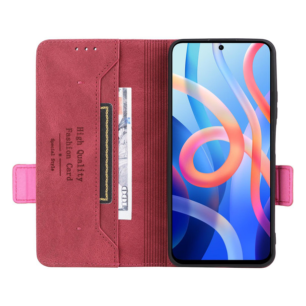 Xiaomi Redmi Note 11S / Poco M4 Pro 5G Magnetic Clasp Flip Leather Phone Case(Red)