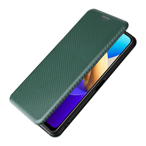 vivo Y22s / Y35 Carbon Fiber Texture Leather Phone Case(Green)