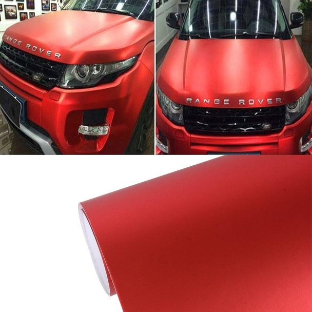 7.5m x 0.5m Ice Blue Metallic Matte Icy Ice Car Decal Wrap Auto Wrapping Vehicle Sticker Motorcycle Sheet Tint Vinyl Air Bubble(Red)