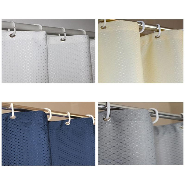 Thickening Waterproof And Mildew Curtain Honeycomb Texture Polyester Cloth Shower Curtain Bathroom Curtains,Size:150*180cm(White)