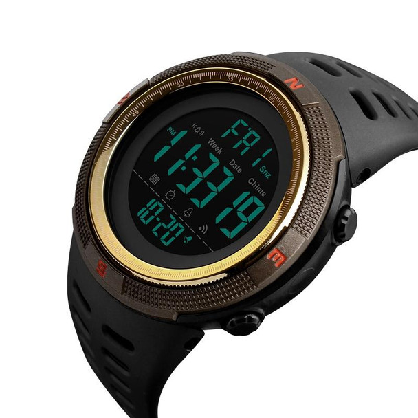 SKMEI 1251 Men Fashionable Outdoor 50m Waterproof Sports Watch Digital Watch with PU Watchband(Coffee)