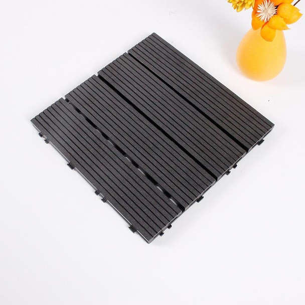 Outdoor Plastic Wood Waterproof Anti-corrosion Splicing Floor(Black)