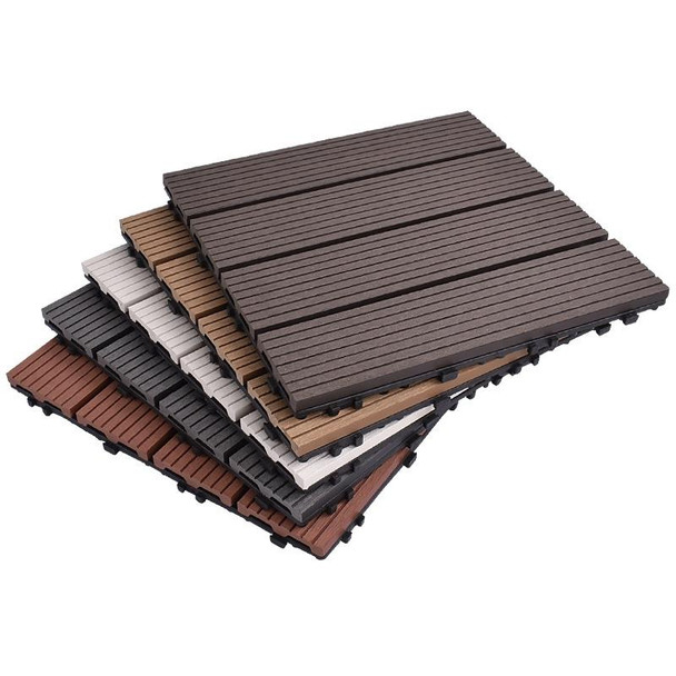 Outdoor Plastic Wood Waterproof Anti-corrosion Splicing Floor(Black)