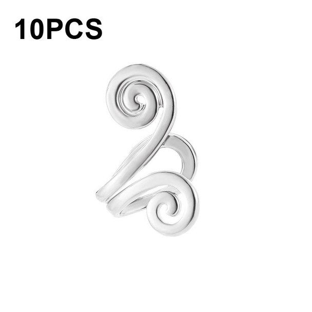 10 PCS Simple Finger Pressing Metal Ear Clip(02 Silver 0400)