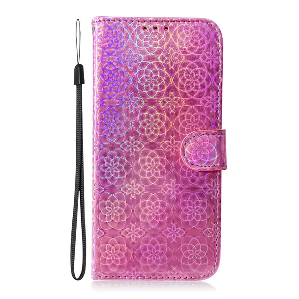 OPPO Reno7 4G Colorful Magnetic Buckle Leather Phone Case(Pink)