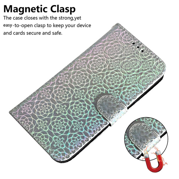 Realme C30 Colorful Magnetic Buckle Leather Phone Case(Silver)