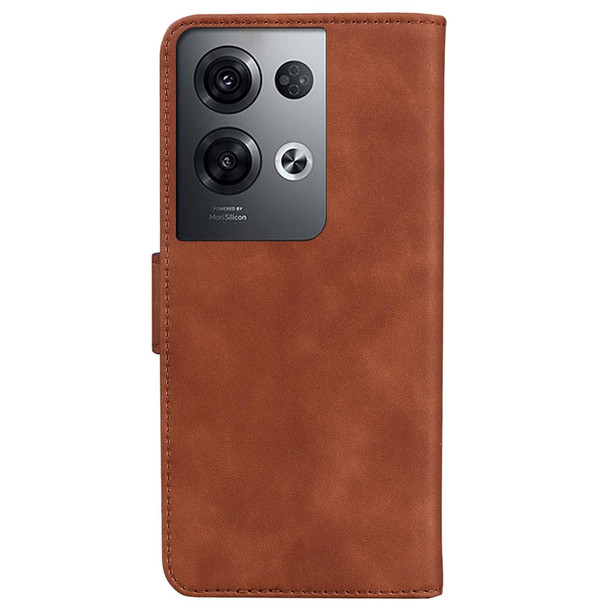 OPPO Reno8 Pro+ Skin Feel Pure Color Flip Leather Phone Case(Brown)