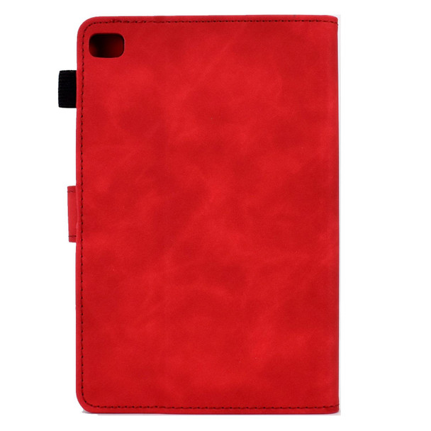 iPad mini 5/4/3/2/1 Embossed Smile Flip Tablet Leather Smart Case(Red)