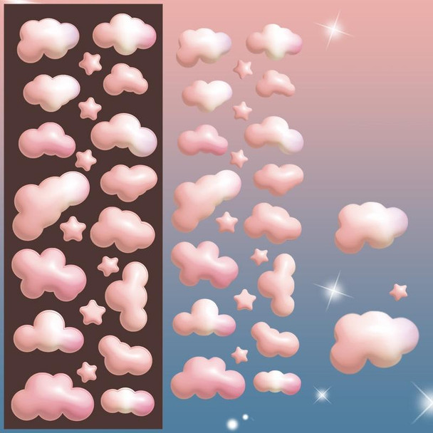 10 PCS Color Cloud Fine Flash Laser Decoration Diary Hand Account DIY Sticker(Pink)