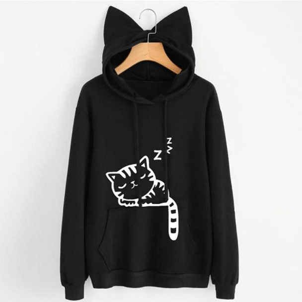 Cute Fashion Outdoor Sports Women Hoodies Sportswear, Size:S(Black)