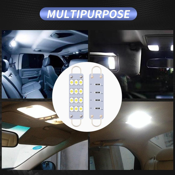 4 PCS 44mm DC12V 1W 6000K 100LM 12LEDs SMD-3528 Car Reading Lamp