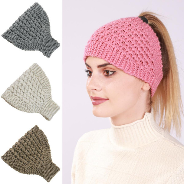 2 PCS Knitted Headband Warm Ear Protection Widened Head Cover Hair Accessories(Pink)