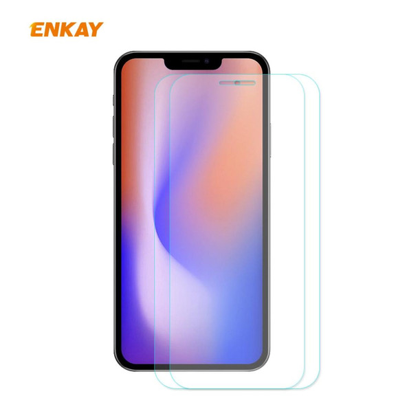 iPhone 12 / 12 Pro 2pcs ENKAY Hat-Prince 0.26mm 9H 2.5D Curved Edge Explosion-proof Tempered Glass Film