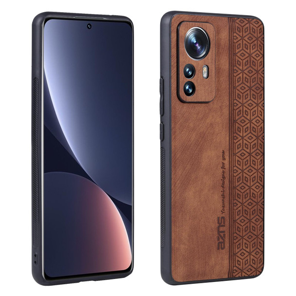 Xiaomi 12 Pro / 12S Pro AZNS 3D Embossed Skin Feel Phone Case(Brown)