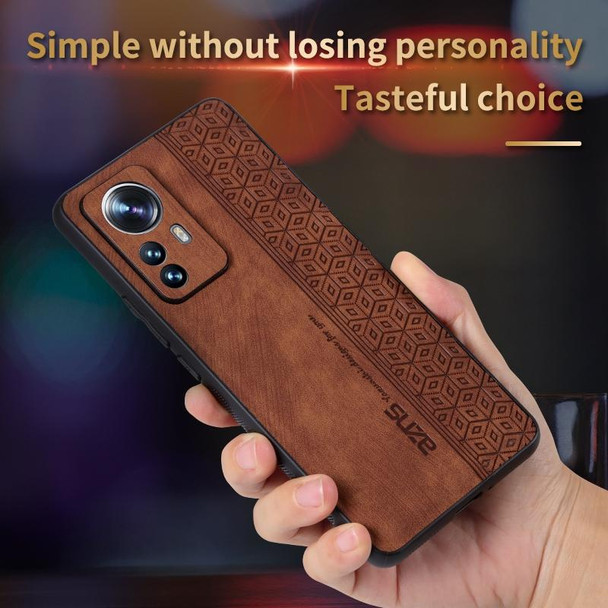 Xiaomi 12 Pro / 12S Pro AZNS 3D Embossed Skin Feel Phone Case(Brown)