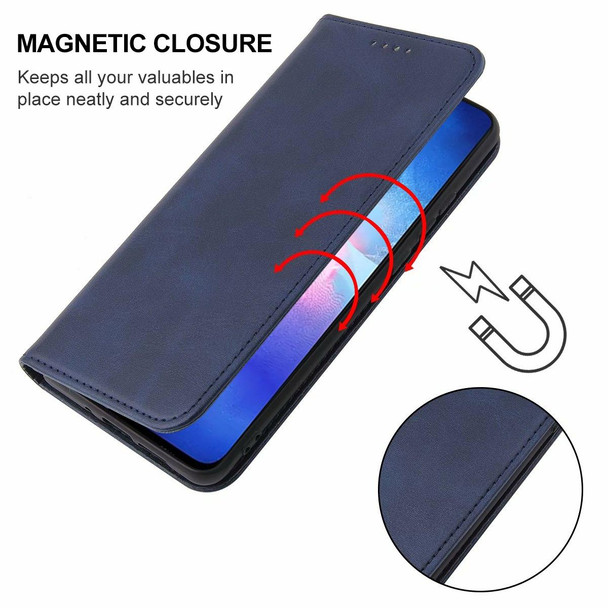 OPPO Reno5 5G Magnetic Closure Leather Phone Case(Blue)