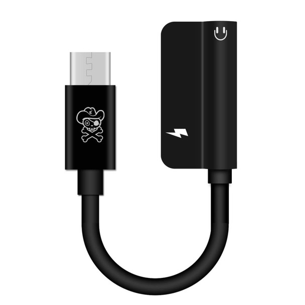 ENKAY Hat-ptince Type-C to Type-C&3.5mm Jack Charge Audio Adapter Cable, - Galaxy, HTC, Google, LG, Sony, Huawei, Xiaomi, Lenovo and Other Android Phone(Black)