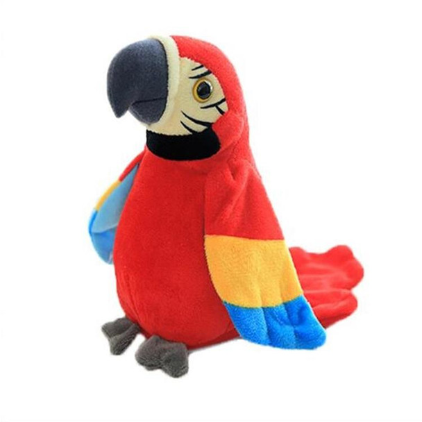 Plush Toy Parrots Recording Talking Parrots Will Twist the Fan Wings Children Toys, Size:Height 18cm(Red)