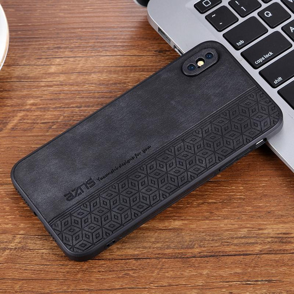 iPhone XR AZNS 3D Embossed Skin Feel Phone Case(Black)