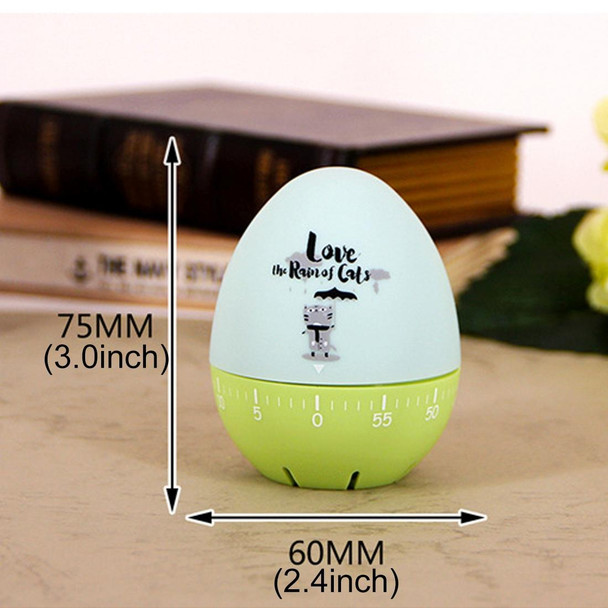 Cute Cartoon Mechanical Egg Kitchen Timer Alarm Clock Students Learn Time Management Machines,Random Color Delivery