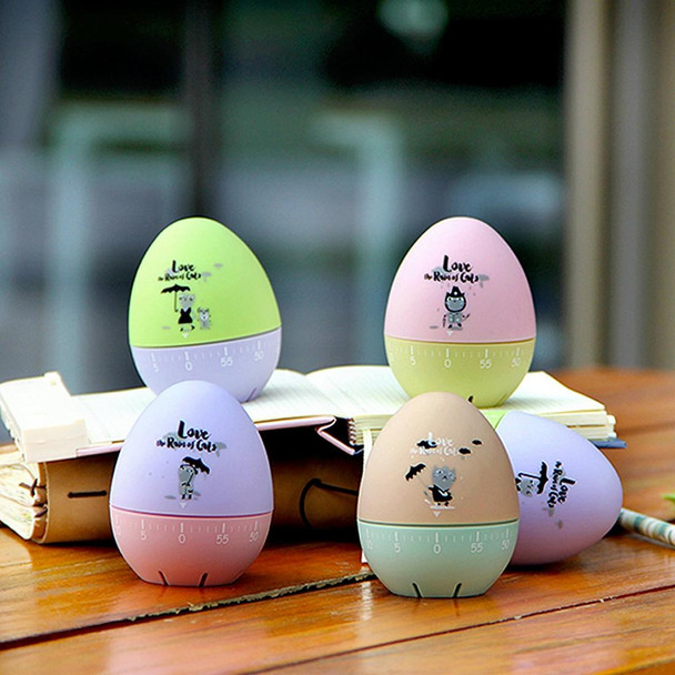 Cute Cartoon Mechanical Egg Kitchen Timer Alarm Clock Students Learn Time Management Machines,Random Color Delivery