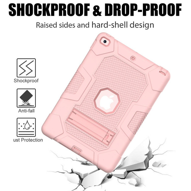 Contrast Color Robot Shockproof Silicone + PC Protective Case with Holder - iPad 10.2 2021 / 2020 / 2019(Rose Gold)
