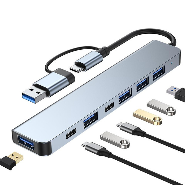 7 in 1 USB 3.0 and Type-C / USB-C to USB 3.0 USB 2.0 HUB Adapter