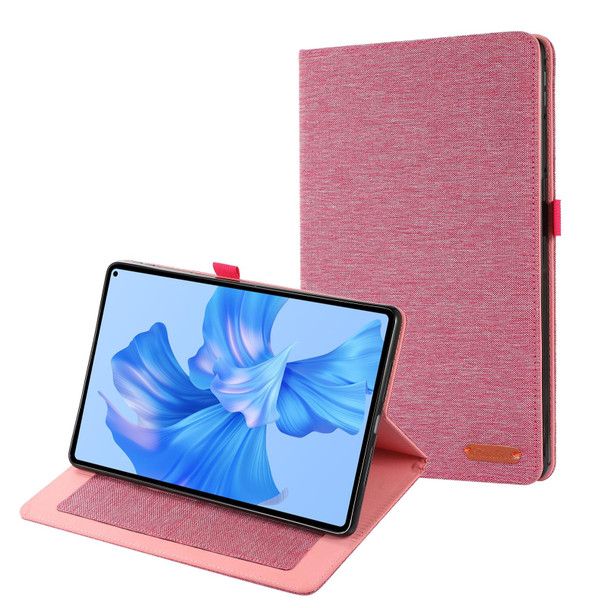 Huawei MatePad Pro 11 2022 Fabric Leather Tablet Case(RoseRed)