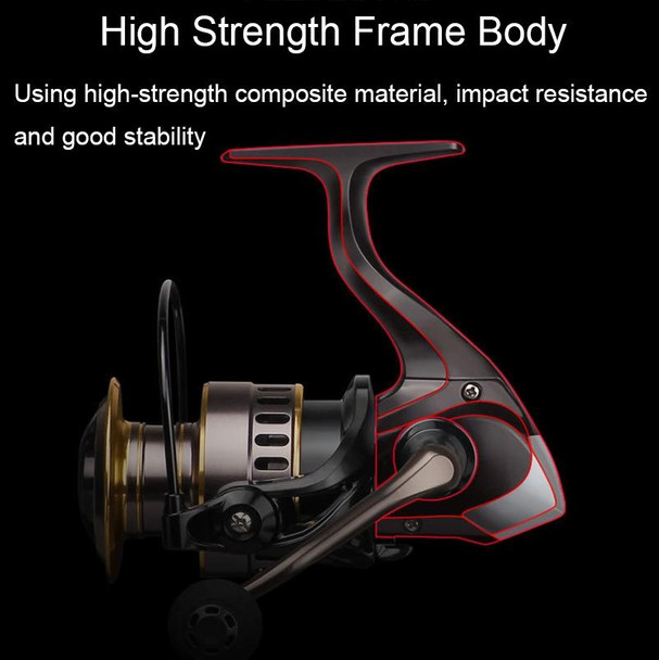 All Metal Rocker Arm Smooth Fishing Reel Spinning Reel, Spec: HE-4000 (EVA Grip)