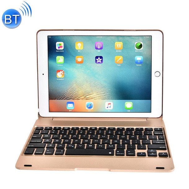 iPad Pro 9.7 inch / iPAD Air 2 Horizontal Flip Tablet Case + Bluetooth Keyboard(Gold)