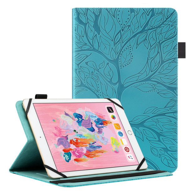 8 inch Life Tree Pattern Flip Universal Leatherette Tablet Case(Blue)