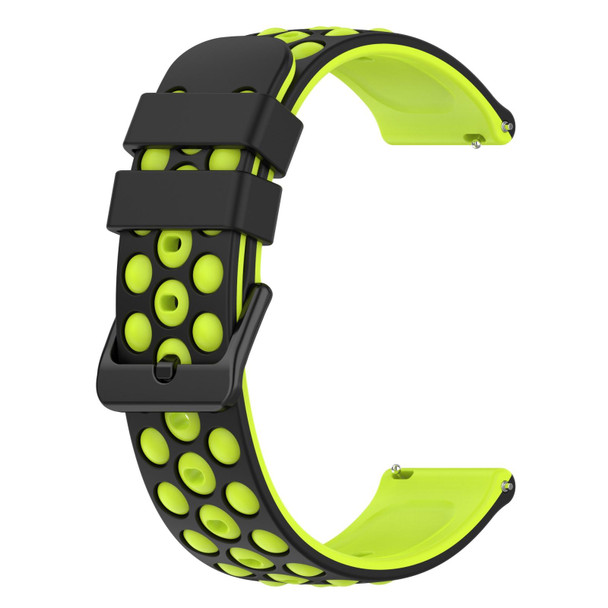 Xiaomi MI Watch Color 22mm Two-Color Porous Silicone Watch Band(Black+Lime Green)