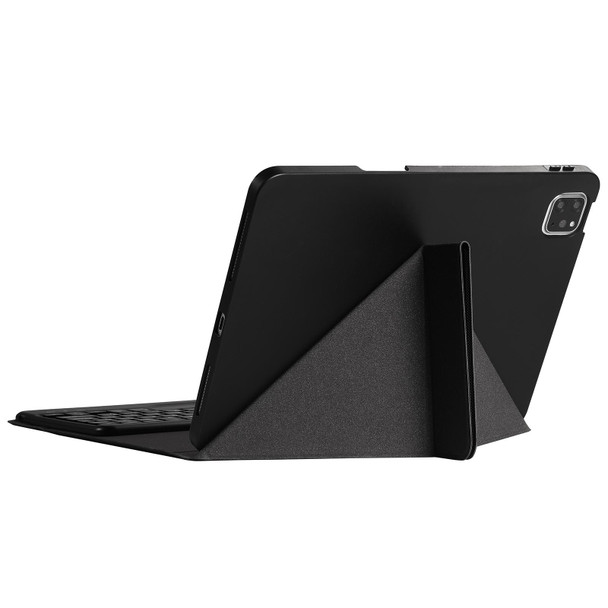 B07 Splittable Bluetooth Keyboard Leatherette Tablet Case with Triangle Holder & Pen Slot - iPad 9.7 2018 & 2017 / Pro 9.7 / Air 2(Black Diamond Pattern)