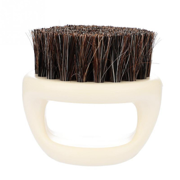 3 PCS Men Ring Design Portable Boar Brush White ABS Haircut Cleaning Shaving Brush(Black)