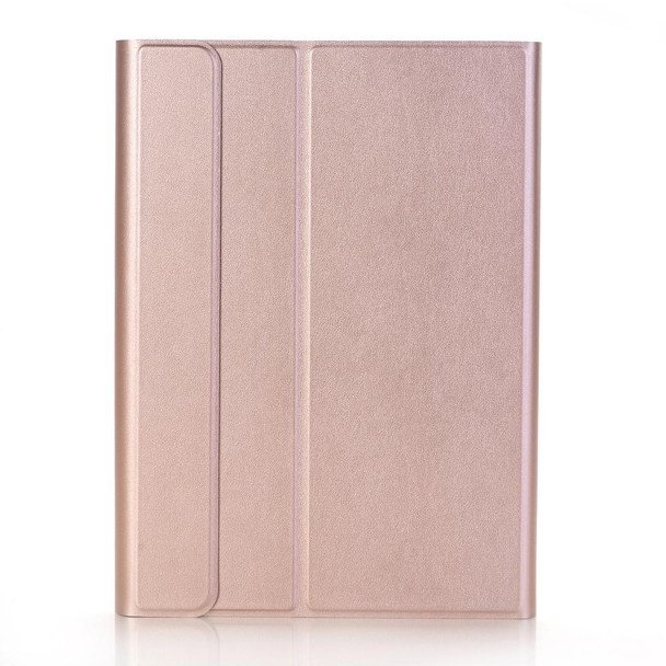 A09 Bluetooth 3.0 Ultra-thin ABS Detachable Bluetooth Keyboard Leatherette Tablet Case for iPad Air / Pro 10.5 inch (2019), with Holder (Rose Gold)