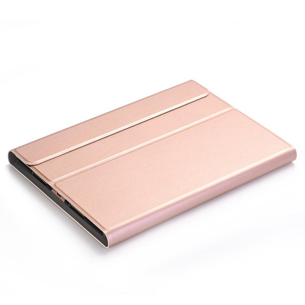 A09 Bluetooth 3.0 Ultra-thin ABS Detachable Bluetooth Keyboard Leatherette Tablet Case for iPad Air / Pro 10.5 inch (2019), with Holder (Rose Gold)