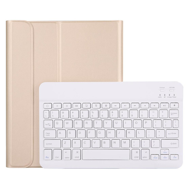 A11B Bluetooth 3.0 Ultra-thin ABS Detachable Bluetooth Keyboard Leatherette Tablet Case for iPad Pro 11 inch 2018, with Pen Slot & Holder (Gold)