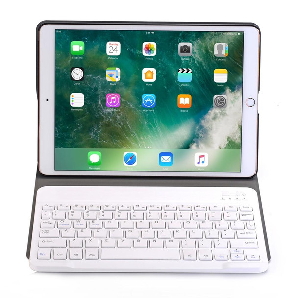 A09 Bluetooth 3.0 Ultra-thin ABS Detachable Bluetooth Keyboard Leatherette Tablet Case for iPad Air / Pro 10.5 inch (2019), with Holder (Gold)