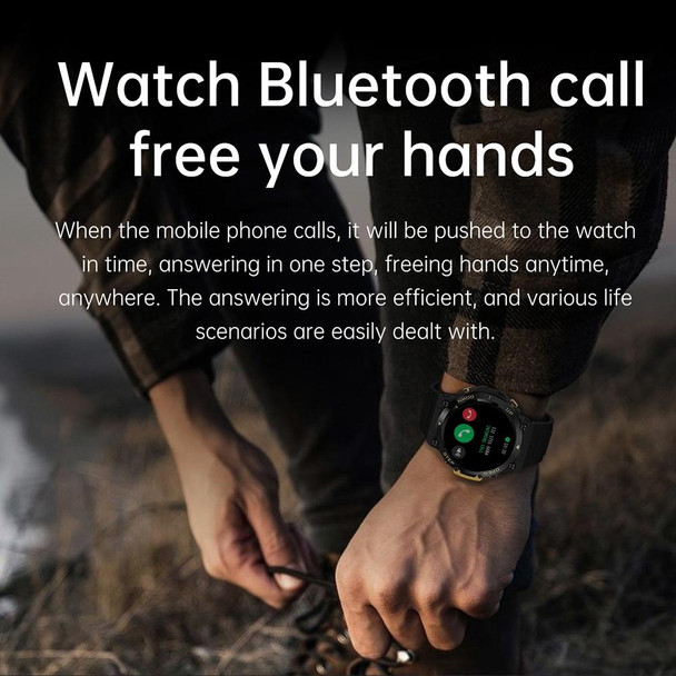 AK45 1.32 Inch Heart Rate/Blood Pressure Monitoring Smart Bluetooth Calling Watch(Black)