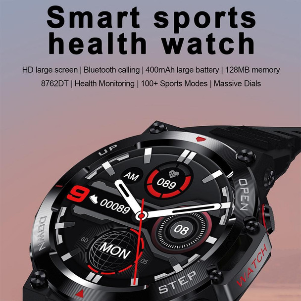 AK45 1.32 Inch Heart Rate/Blood Pressure Monitoring Smart Bluetooth Calling Watch(Black)