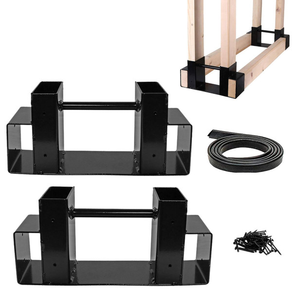 Heavy Duty Firewood Racks Indoor And Outdoor Wood Storage Racks(Black)